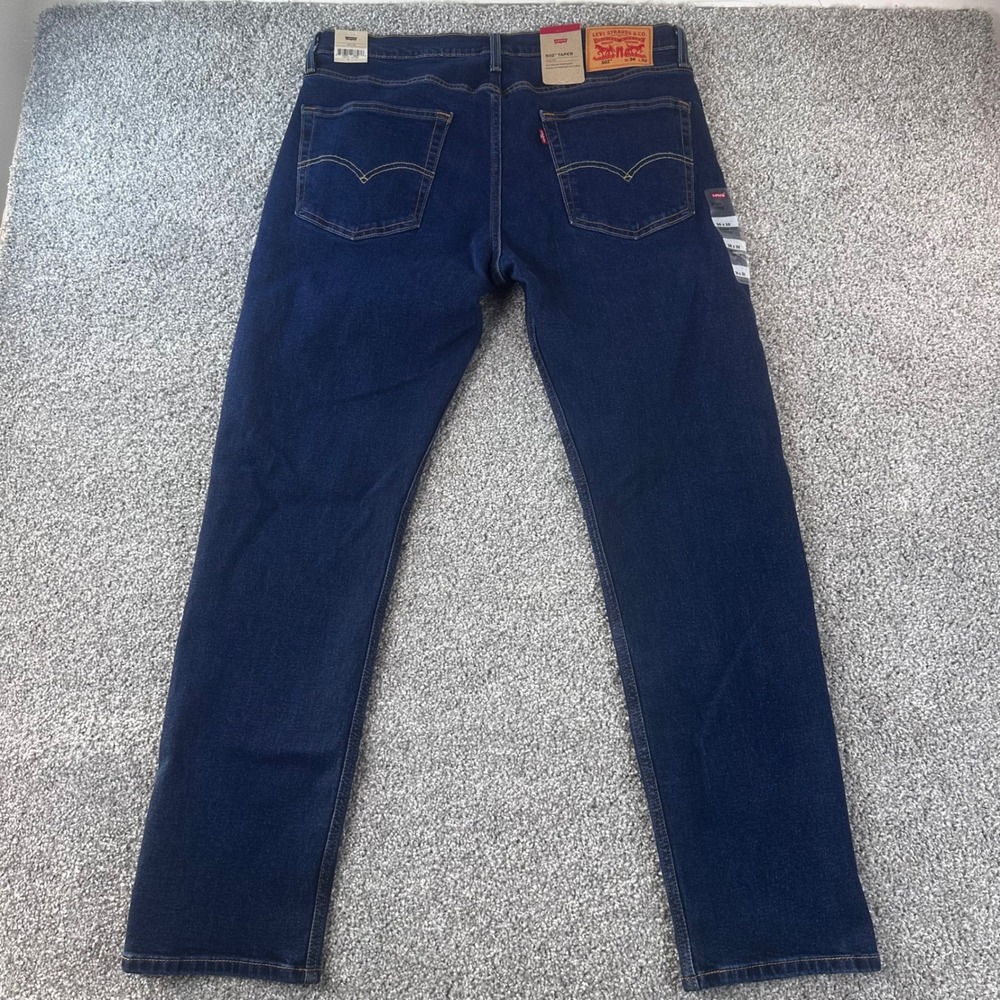 Levis 502 Taper Jeans Men 36x32 Dark Wash Americana Casual Denim Street NWT - Picture 3 of 7